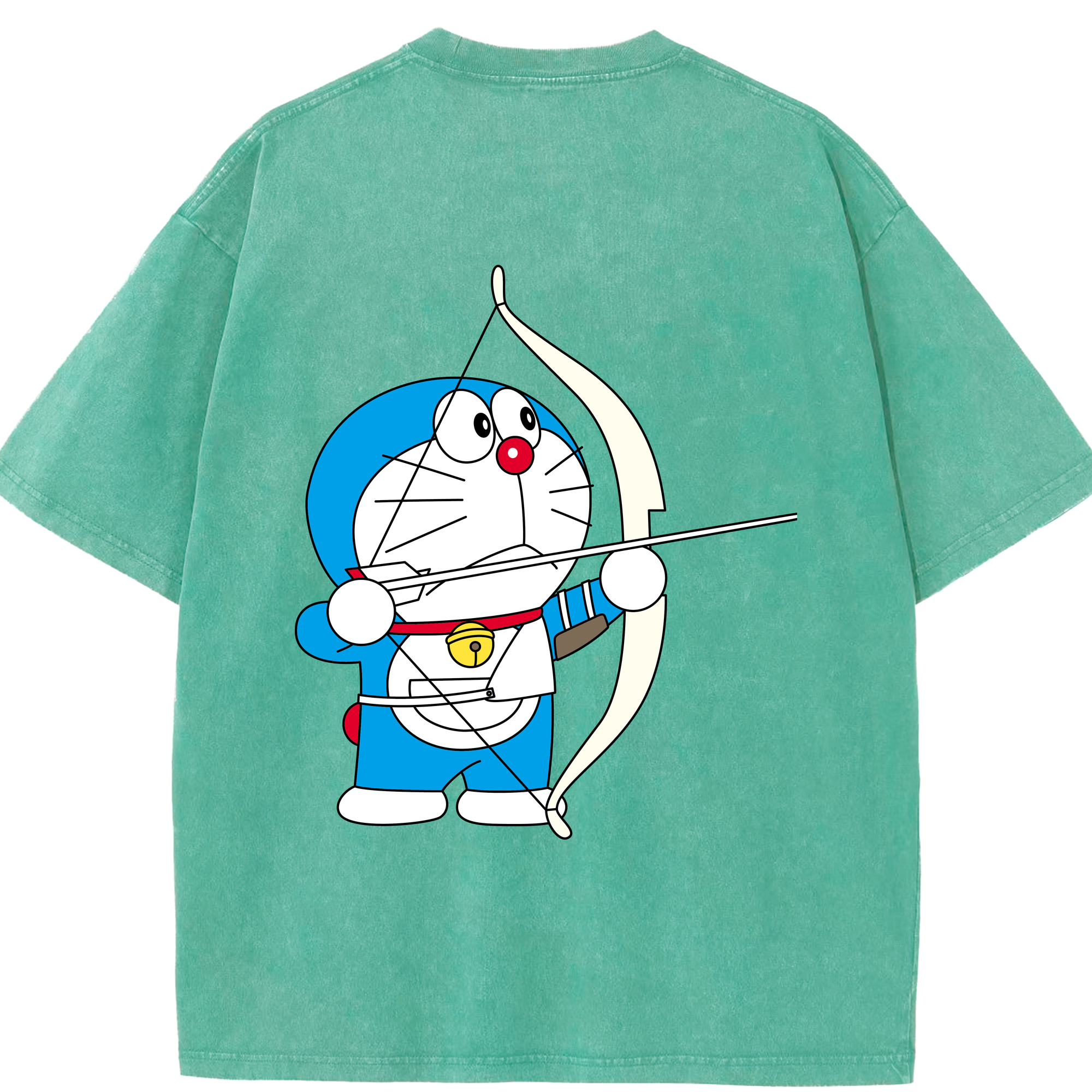 （画像用） ドラえもん Doraemon 綿100% ヴィンテージ風 半袖Tシャツ（背面プリント）